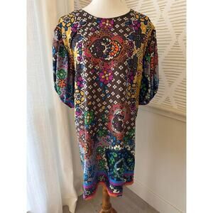 Anthropologie Uncle Frank Women’s Medium  Puff Sleeve Boho Funky Dress